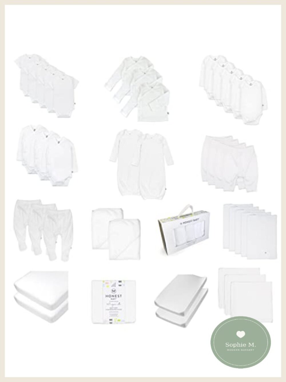 Organic Cotton 50-Piece Newborn Essentials Gift Box Infant Boys Girls Unisex
